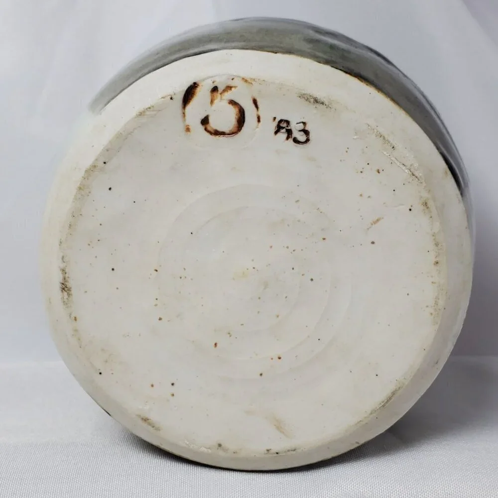 Vintage Handcrafted Bud Vase With Abstract Design Studio Art Artisan Made 5.25